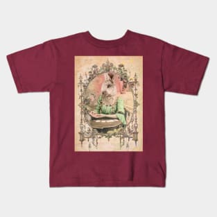 Pretty Bunny Lady in Pink Kids T-Shirt